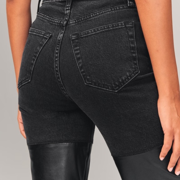 Abercrombie mixed fabric black jean - Picture 3 of 3